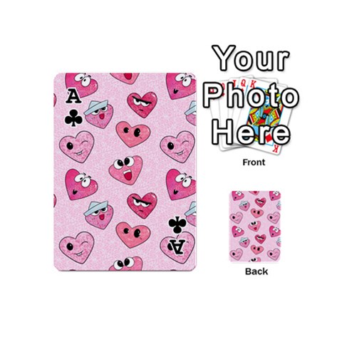 Ace Emoji Heart Playing Cards 54 Designs (Mini) from Custom Dropshipper Front - ClubA