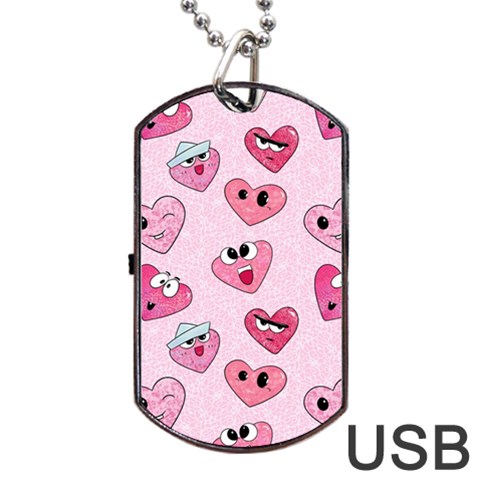 Emoji Heart Dog Tag USB Flash (One Side) from Custom Dropshipper Front