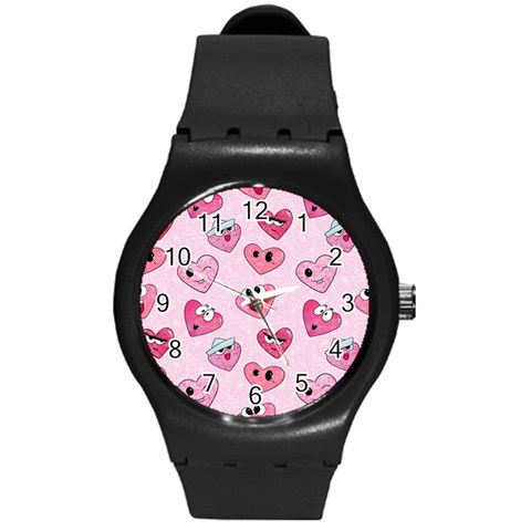 Emoji Heart Round Plastic Sport Watch (M) from Custom Dropshipper Front