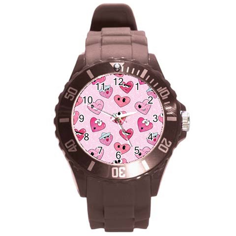 Emoji Heart Round Plastic Sport Watch (L) from Custom Dropshipper Front