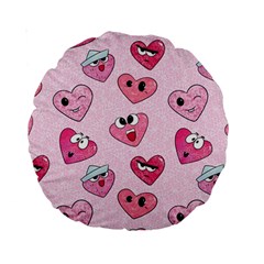 Emoji Heart Standard 15  Premium Round Cushions from Custom Dropshipper Front