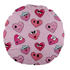 Emoji Heart Large 18  Premium Round Cushions from Custom Dropshipper Front