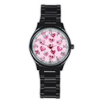 Emoji Heart Stainless Steel Round Watch