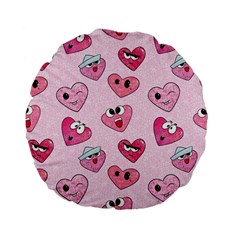 Emoji Heart Standard 15  Premium Flano Round Cushions from Custom Dropshipper Front