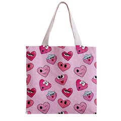 Emoji Heart Zipper Grocery Tote Bag from Custom Dropshipper Front