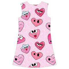 Emoji Heart Kids  Short Sleeve Velvet Dress from Custom Dropshipper Back