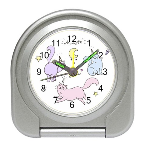 Cute unicorn cats Travel Alarm Clock from Custom Dropshipper Front