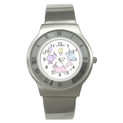 Cute unicorn cats Stainless Steel Watch from Custom Dropshipper Front