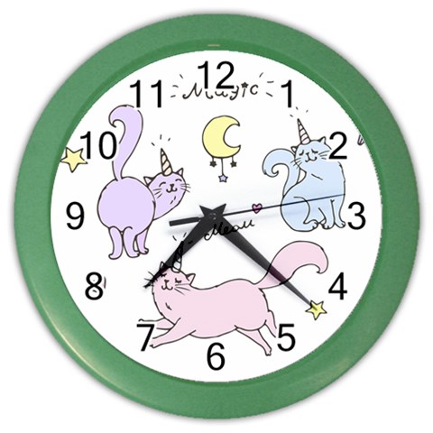 Cute unicorn cats Color Wall Clock from Custom Dropshipper Front