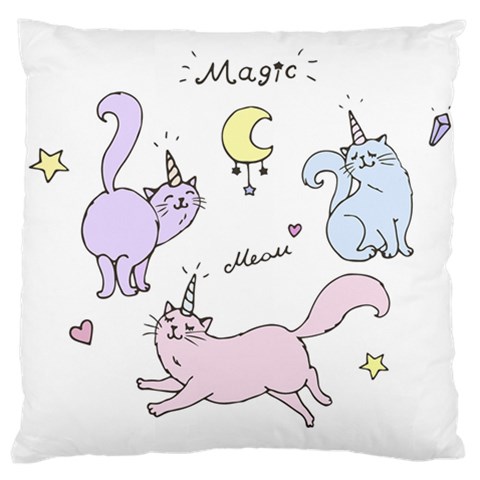 Cute unicorn cats Large Cushion Case (Two Sides) from Custom Dropshipper Back