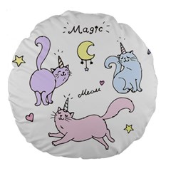 Cute unicorn cats Large 18  Premium Round Cushions from Custom Dropshipper Front