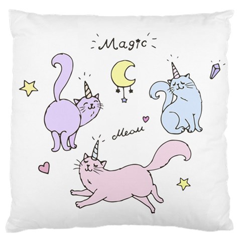 Cute unicorn cats Large Flano Cushion Case (One Side) from Custom Dropshipper Front