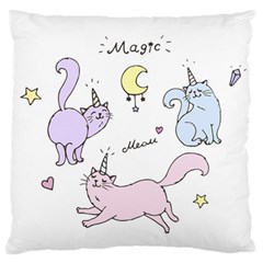 Cute unicorn cats Large Flano Cushion Case (Two Sides) from Custom Dropshipper Back