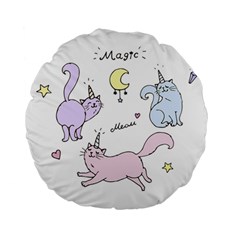 Cute unicorn cats Standard 15  Premium Flano Round Cushions from Custom Dropshipper Front