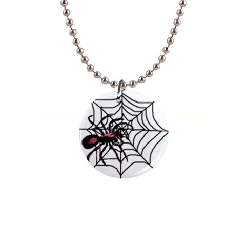 Spider in web 1  Button Necklace from Custom Dropshipper Front