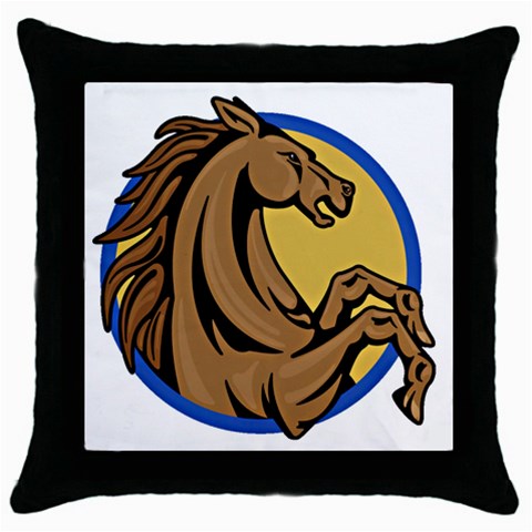 Horse circle Throw Pillow Case (Black) from Custom Dropshipper Front