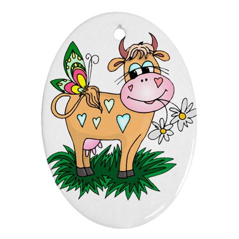 Cute cow Ornament (Oval) from Custom Dropshipper Front