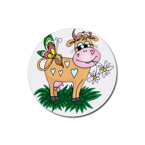 Cute cow Rubber Round Coaster (4 pack) from Custom Dropshipper Front