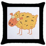 Funky sheep Throw Pillow Case (Black)