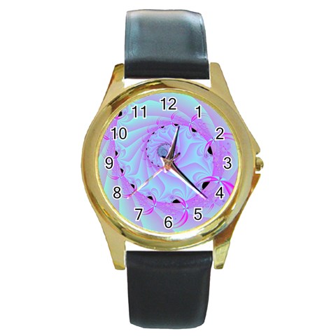 Foal 2 Round Gold Metal Watch from Custom Dropshipper Front