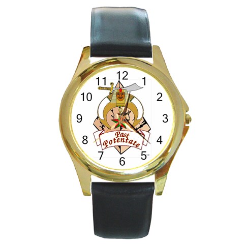 Past Potentate Round Gold Metal Watch from Custom Dropshipper Front