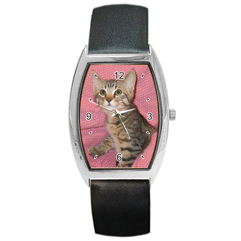 Adorable Kitten Barrel Style Metal Watch from Custom Dropshipper Front