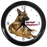 German Shepherd Dog Wall Clock (Black)