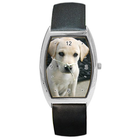 Labrador Retriever Dog Barrel Style Metal Watch from Custom Dropshipper Front