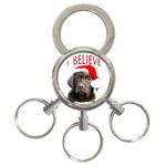 chocolate_lab_SANTA_copy copy 3-Ring Key Chain
