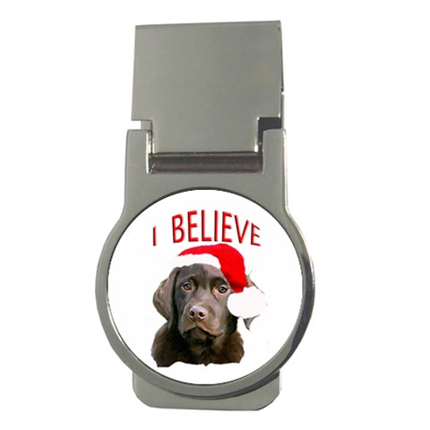 chocolate_lab_SANTA_copy copy Money Clip (Round) from Custom Dropshipper Front