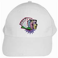 Poker White Cap from Custom Dropshipper Front