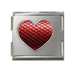 Snake Skin 4 Mega Link Heart Italian Charm (18mm)