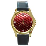 Snake Skin 4 Round Gold Metal Watch